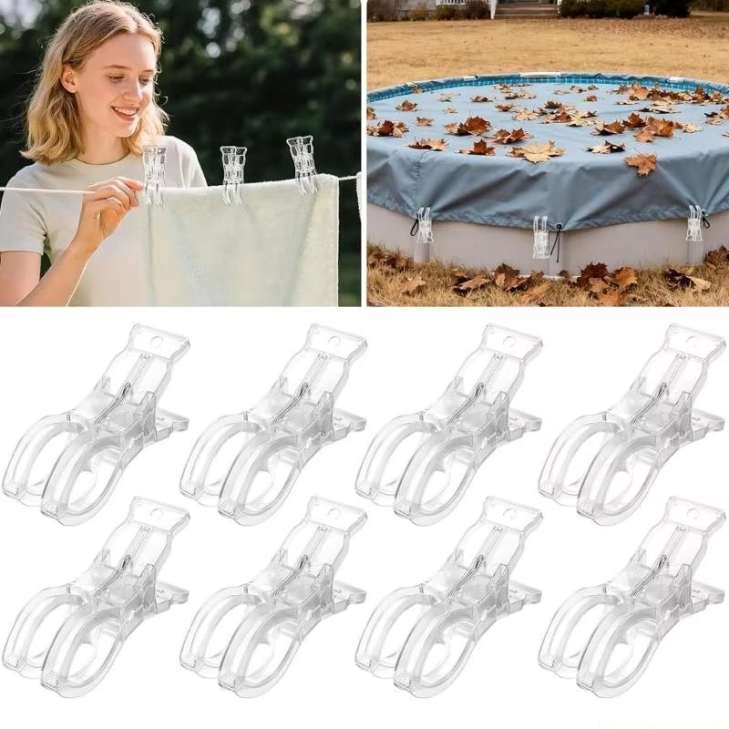 Beach Towel Large - 10 Pinzas Grandes Transparentes para Ropa,