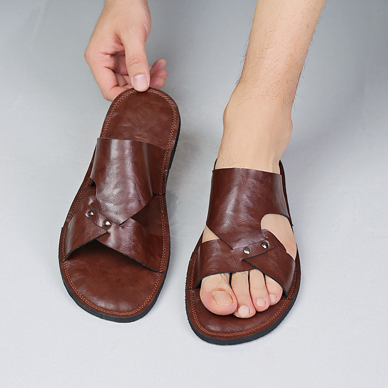 Zapatillas de cuero hechas a m - Flip Flop Leather Men reseña y precio
